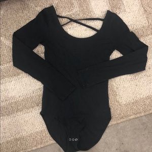 Black long sleeve bodysuit